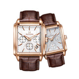 Fashion Square Couple Watch Set - Casual Waterproof Quartz Wristwatches for Him & Her