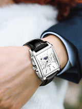 PATTOUS Stylish Square Moon Phase Mechanical Watch | Automatic | Luminous & Waterproof |