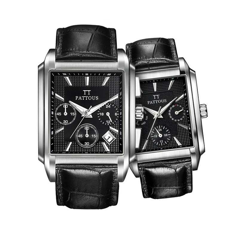 Fashion Square Couple Watch Set - Casual Waterproof Quartz Wristwatches for Him & Her