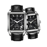 Fashion Square Couple Watch Set - Casual Waterproof Quartz Wristwatches for Him & Her