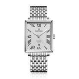 PATTOUS Men's Ultra-Thin Square Automatic Watch | Stainless Steel   Business Wristwatch