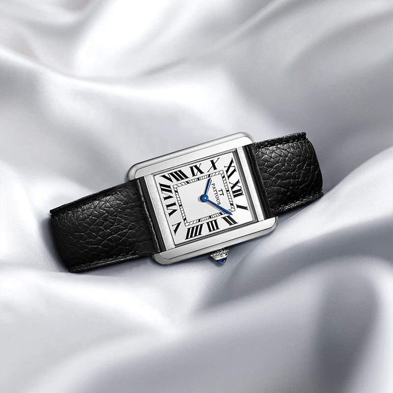 PATTOUS Ultra-Thin Square Quartz Women's Watch | Minimalist White Dial  | 50M Waterproof | Premium Business Dress Watch | Perfect Gift for Her