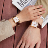Fashion Square Couple Watch Set - Casual Waterproof Quartz Wristwatches for Him & Her