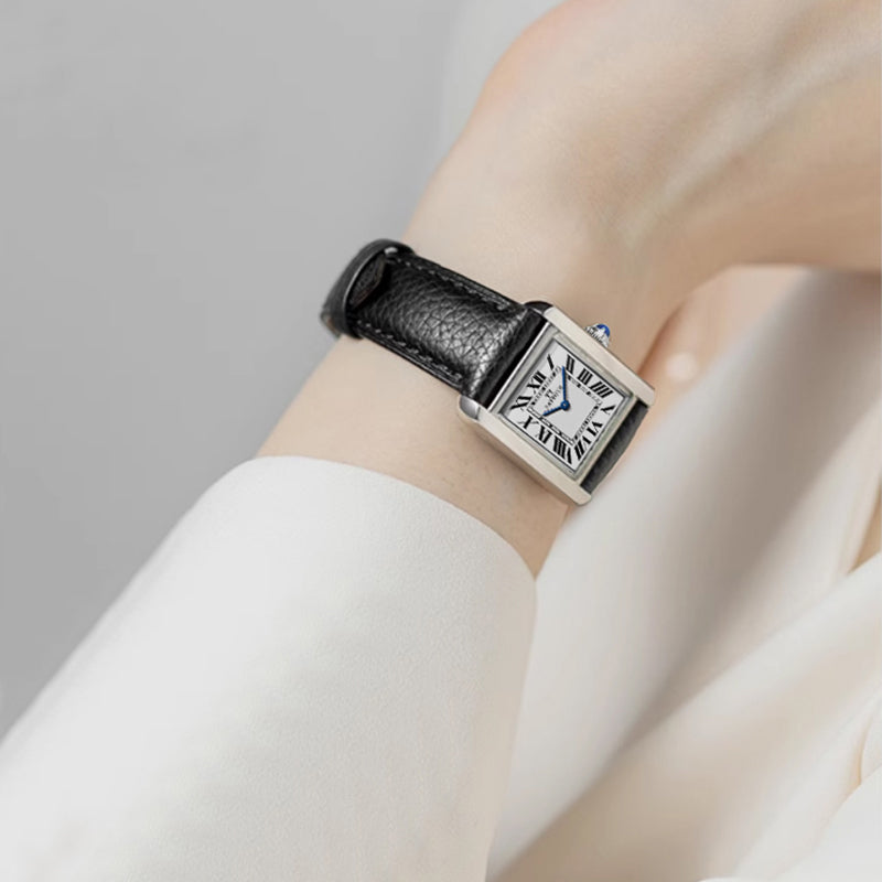 PATTOUS Ultra-Thin Square Quartz Women's Watch | Minimalist White Dial  | 50M Waterproof | Premium Business Dress Watch | Perfect Gift for Her